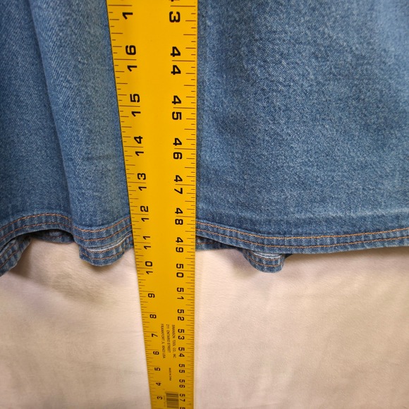 Jane Ashley Denim Dress Women M Blue Floral Embroidered Cottagecore Prairie Midi - Picture 6 of 13